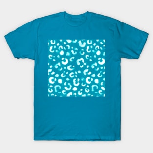 Teal Handmade Leopard Texture T-Shirt